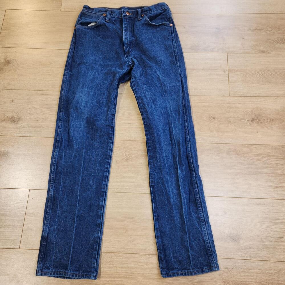 Vintage Wrangler 13MWZ Jeans Mens 30x31 Blue Cowboy Cut Straight Denim USA Made